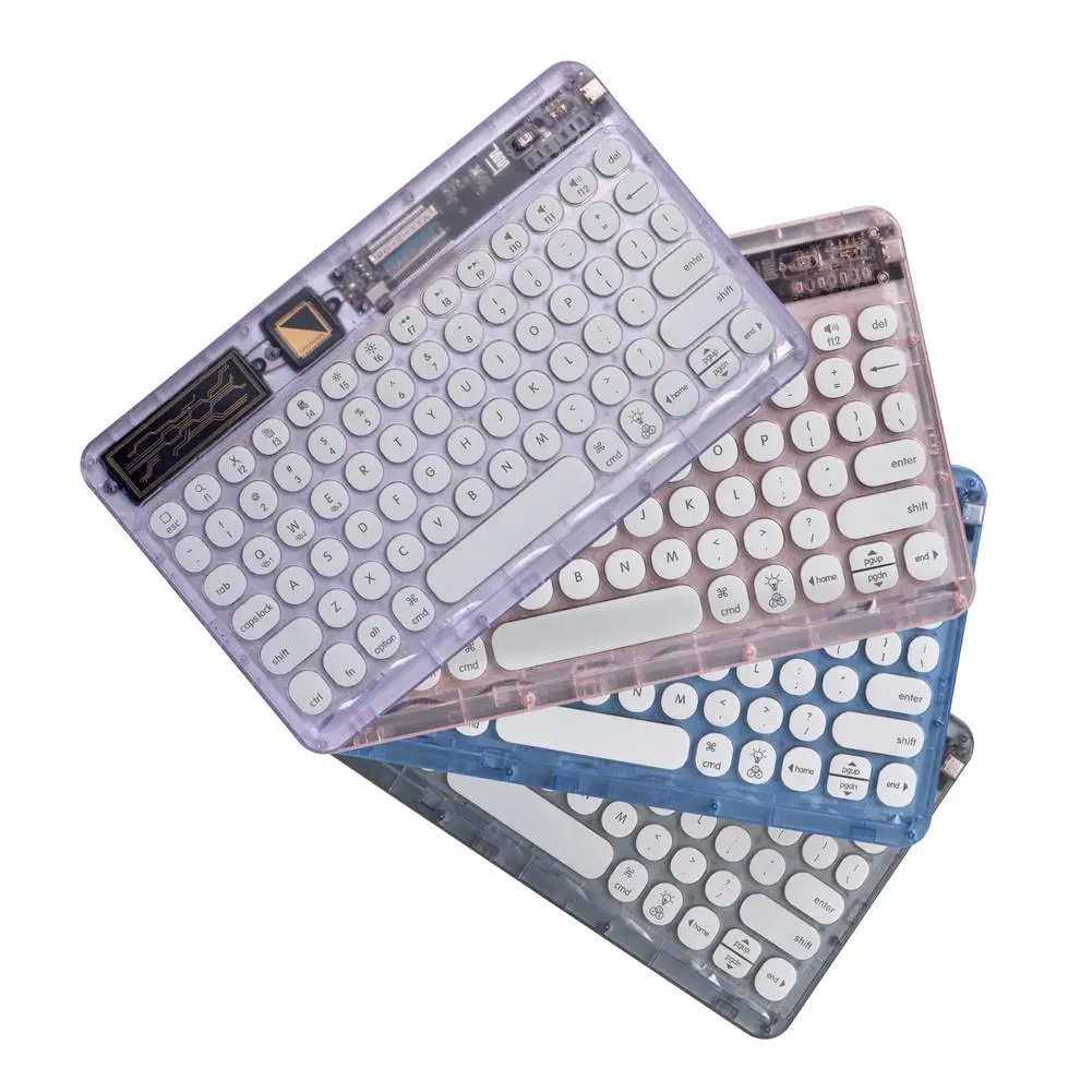 

Transparent Wireless Bluetooth-compatible Keyboard Mute Lightweight Portable Compatible For Ipad Notebook Tablet