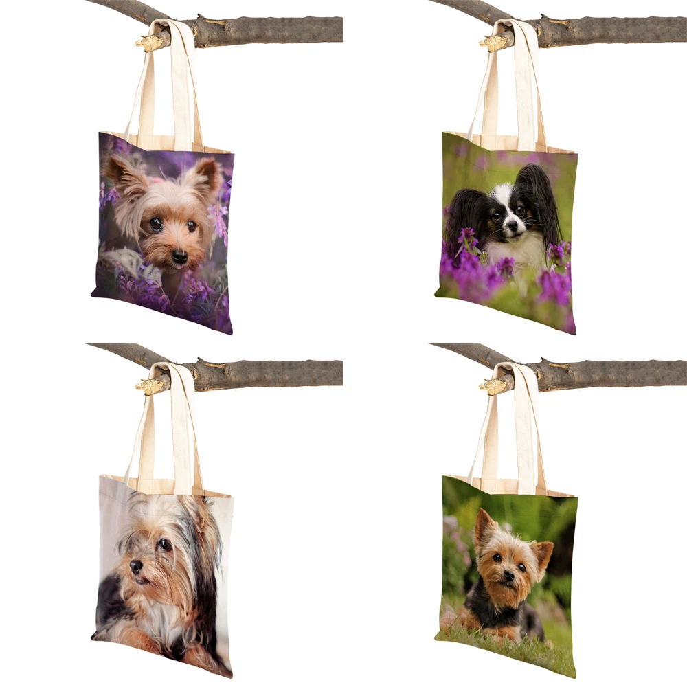 Модная Милая женская Холщовая Сумка для покупок миниатюрная сумка йоркширского