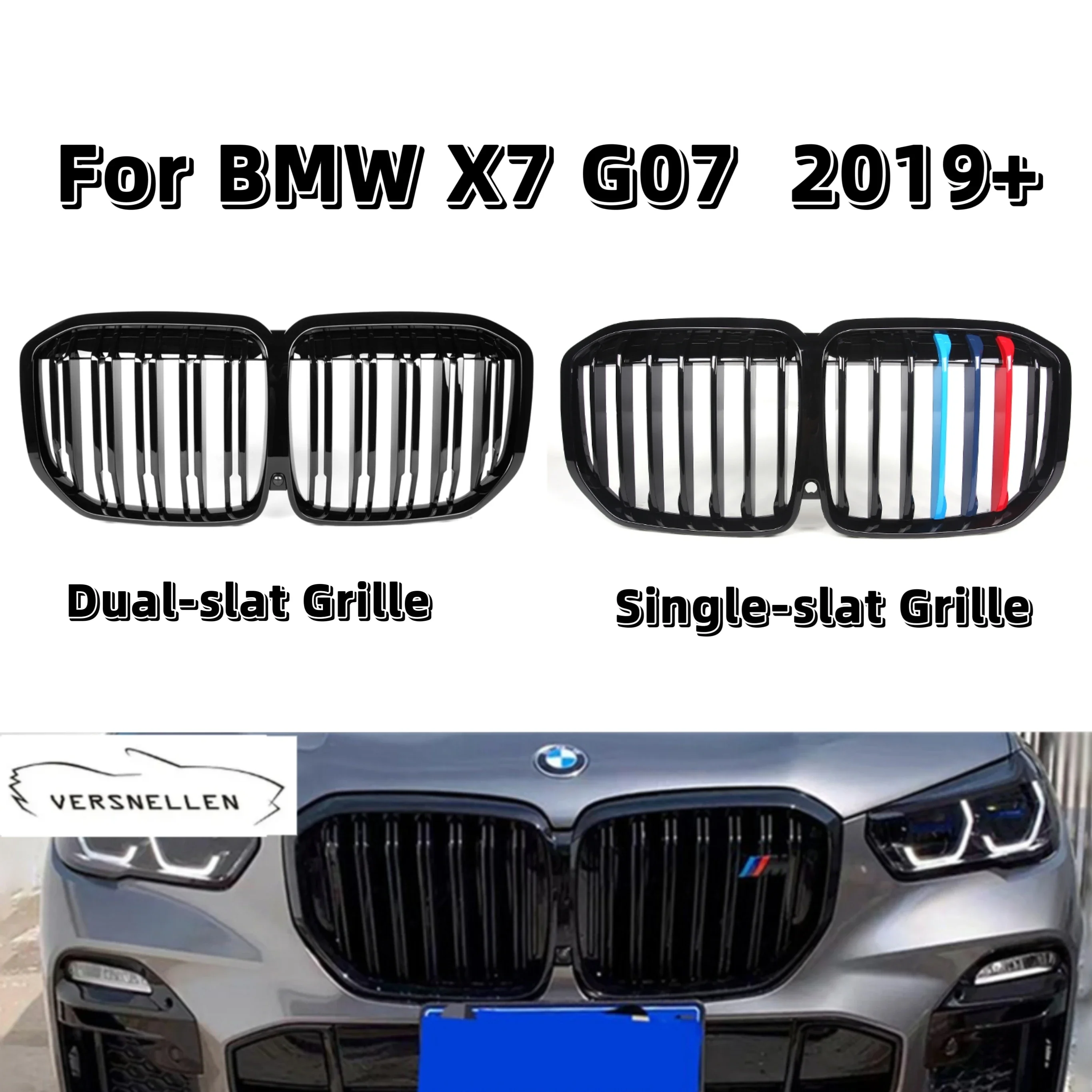 ABS Car Styling Front Kidney Grille Dual Slat Grill For BMW X7 G07 2019+ Accessories Racing Grills