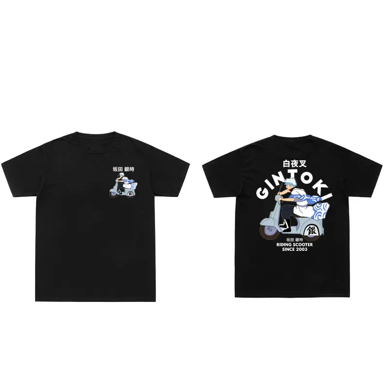 

2022 Japan Anime Sakata Gintoki Shirt Gintama Print T-shirt Men Women Oversized Fashion Funny T Shirts Male Tshirt Short Sleeve