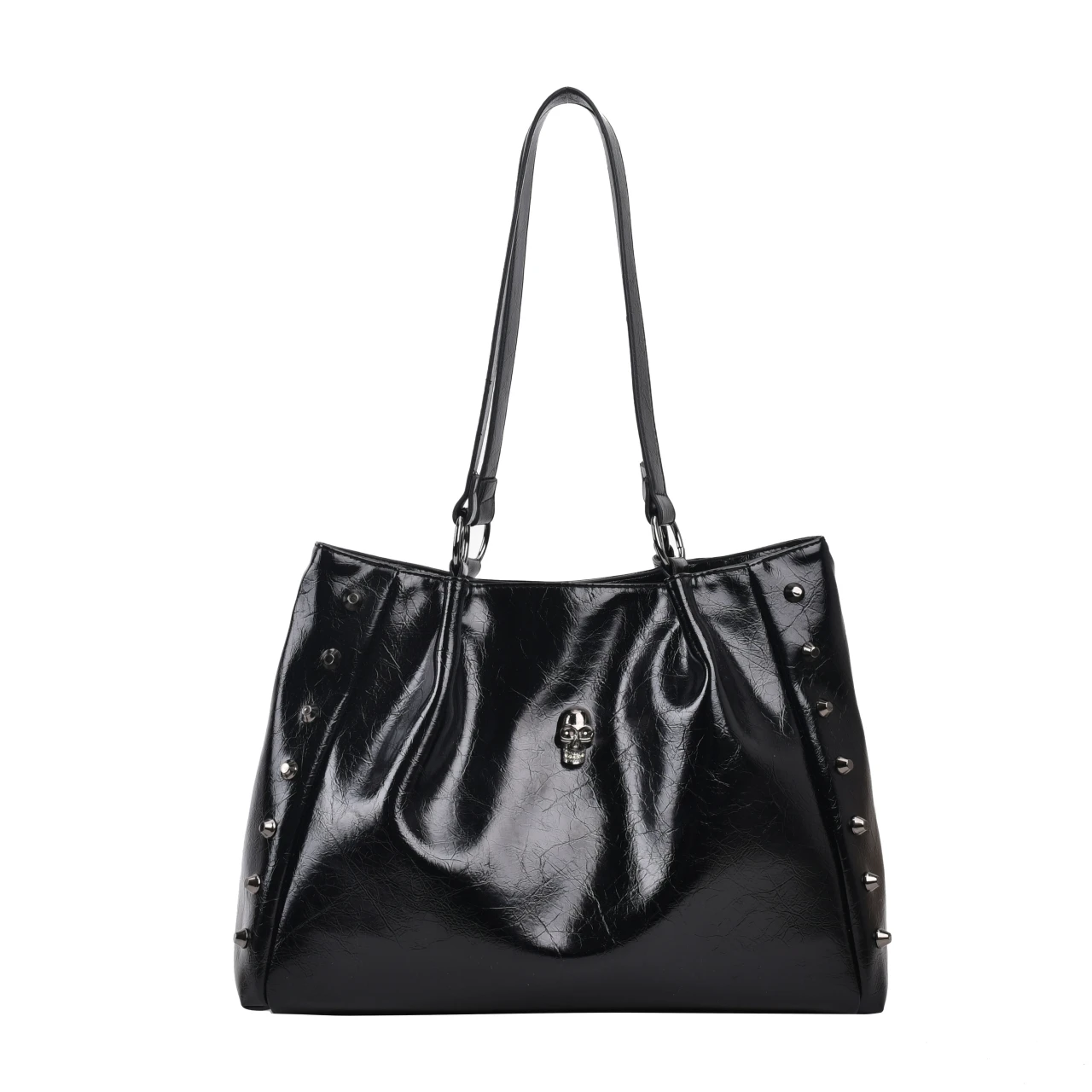 

Вместительная роскошная сумка, женская кожаная сумка через плечо, модная дизайнерская сумка через плечо, Женская Повседневная Сумка-тоут с заклепками, сумка-мессенджер