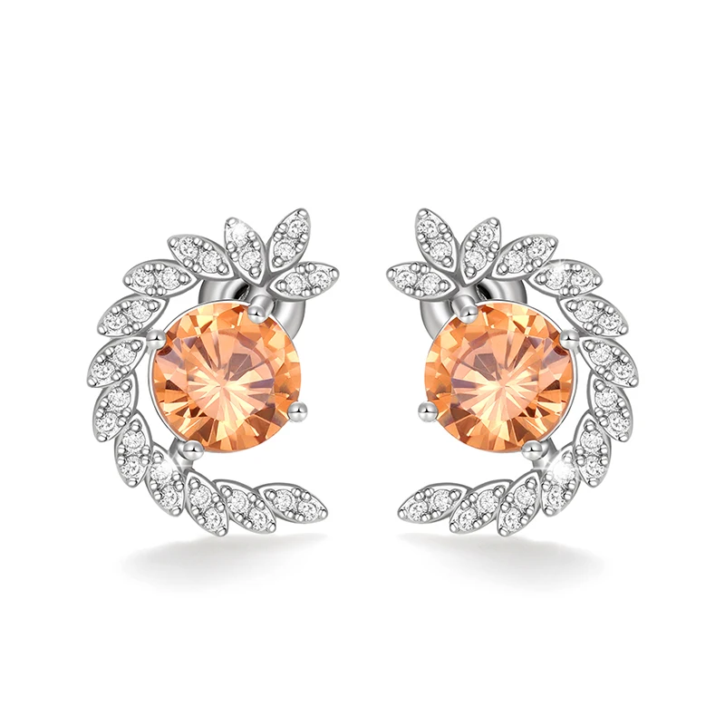 

Huitan Colorful Cubic Zirconia Stud Earrings for Women Trendy Design Temperament Female Wedding Party Hot Trend Jewelry