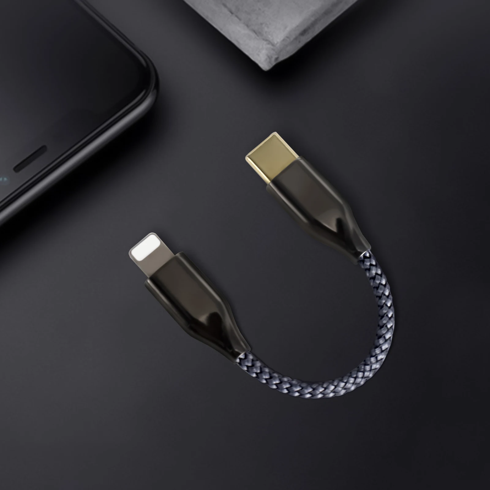 OKCSC Lightning to Type-C Cable, HiFi Portable High-End DAC/Headphone Amplifier DOC OTG Audio Adapter for iPhone 12 Pro Max 11 X