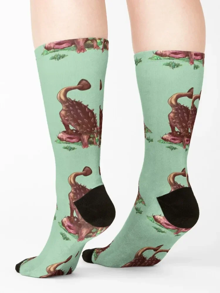 Носки Dapper с анкилозавром нескользящие спортивные женские носки мужские