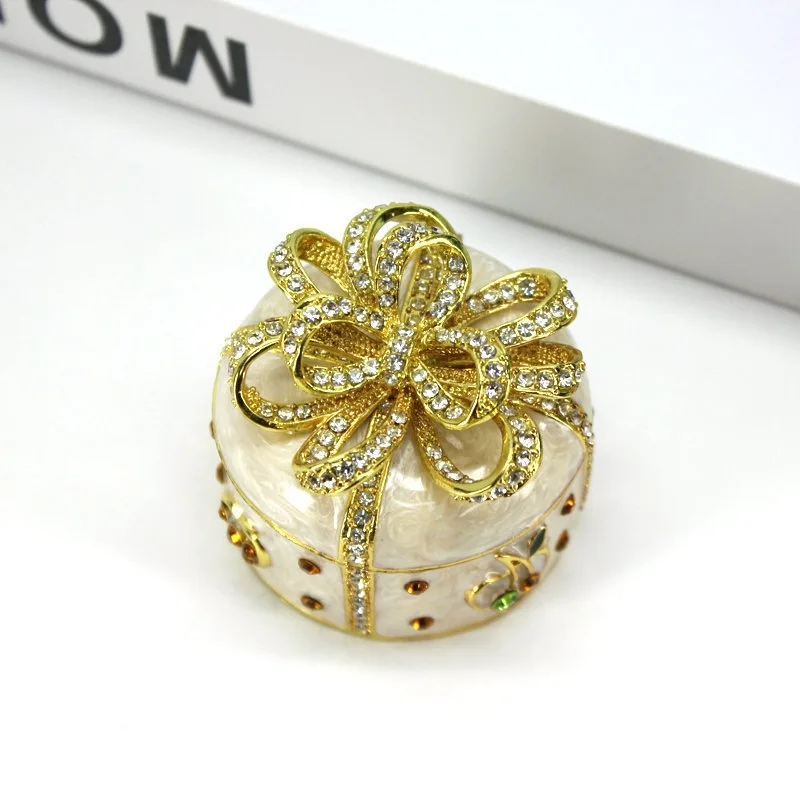 Bownot  trinket box enamel butterfly knot jewelry box personalized gift jewelry box  crystals jewel jewelry ring storage
