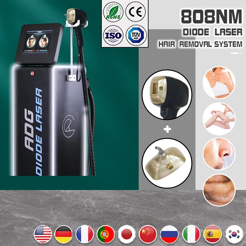 

ADG CE Approved Germany Bars 808 Diode Laser / 755 1064 808nm Diode Laser Permanent Hair Removal Machine Skin Rejuvenation