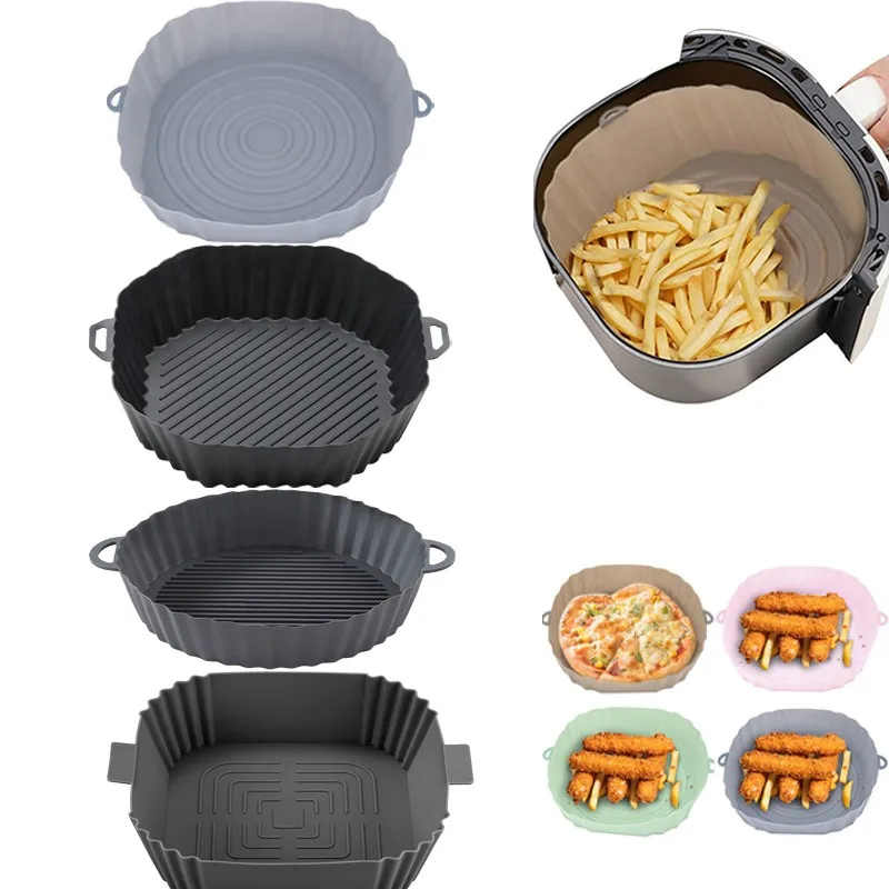 Купи Silicone basket for air fryer Baking Tray Pizza Fried Chicken Airfryer Baking Tray Reusable Airfryer Pan Liner Dishes Accessorie за 169 рублей в магазине AliExpress