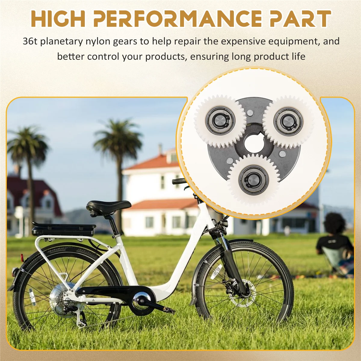 36T Планетарная шестерня с муфтой для Bafang Motor Electric Bike E-Bike нейлоновая