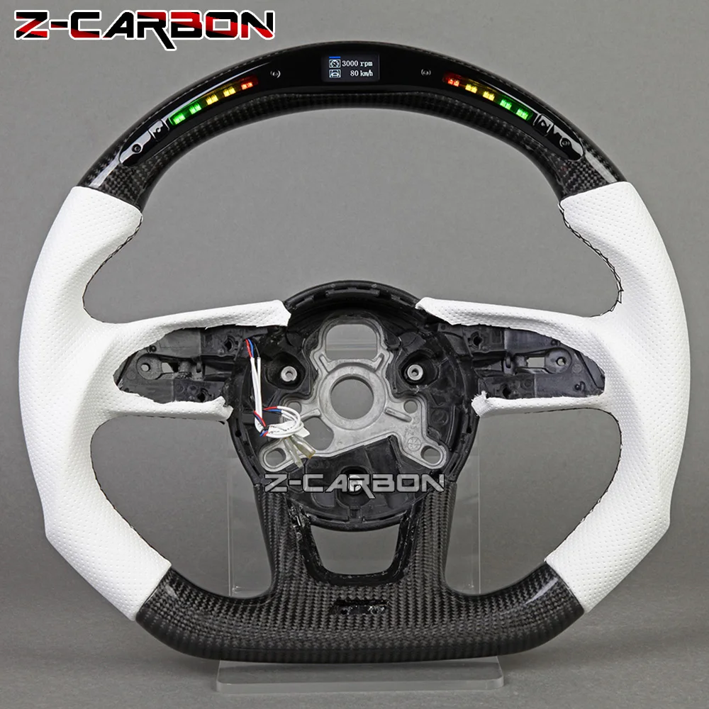 Светодиодный руль подходит для Audi RS 2016-2020 углеродное волокно ПЕРФОРИРОВАННОЕ