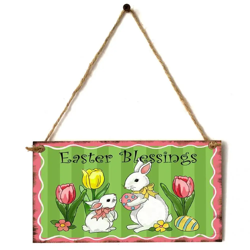 

Hanging Pendant Delicate 7 Styles Anti-fade Cartoon Rabbit Bunny Hanging Plaque Rabbit Easter Ornament for Party