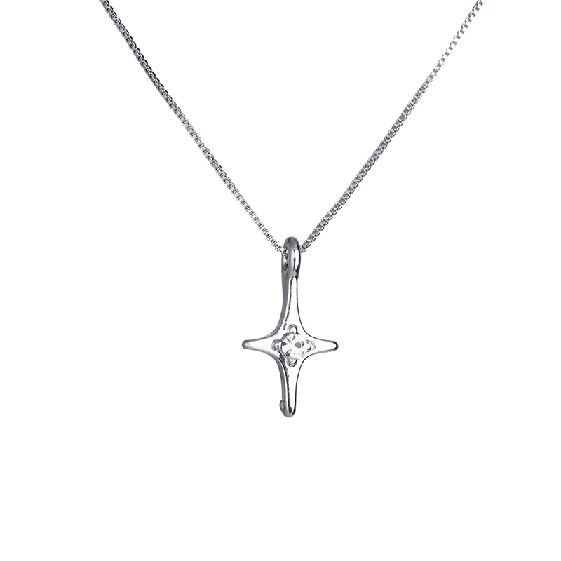 Минималистичный кулон с крестом и цирконием для женщин ожерелье холодным ветром