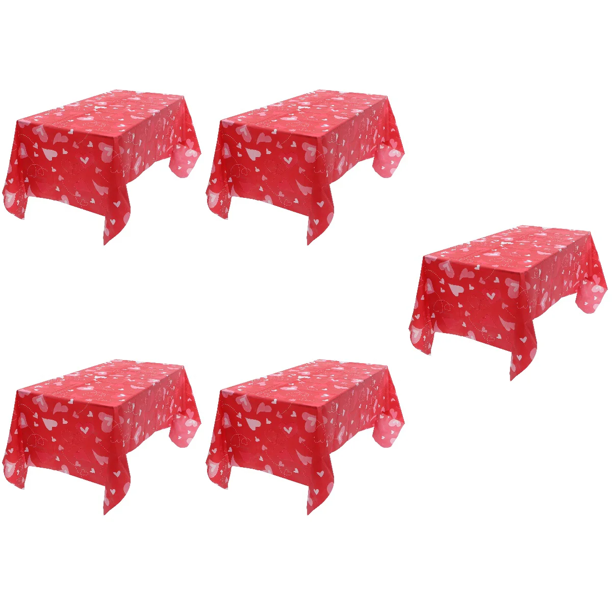 

10 pcs Decorative Valentine' Day PE Romantic Wedding Party Table Decor Heart Pattern Tablecloth Dinner Table Cover