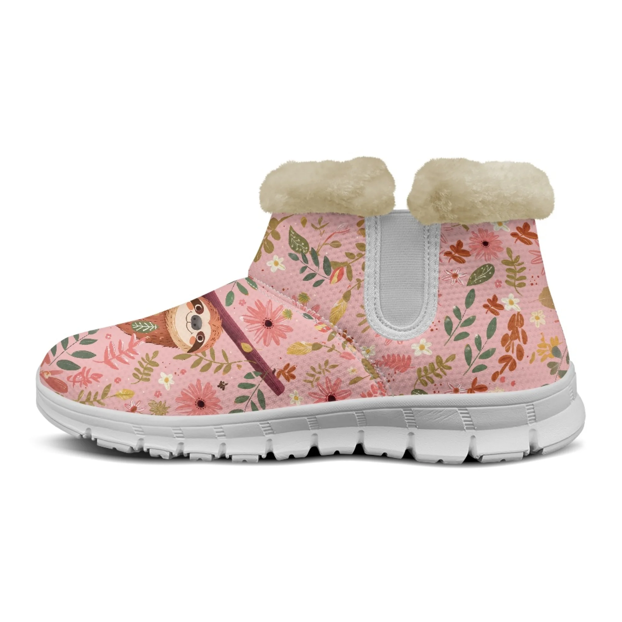 INSTANTARTS/теплые нечеткие зимние ботинки с милым рисунком ленивца женская зимняя