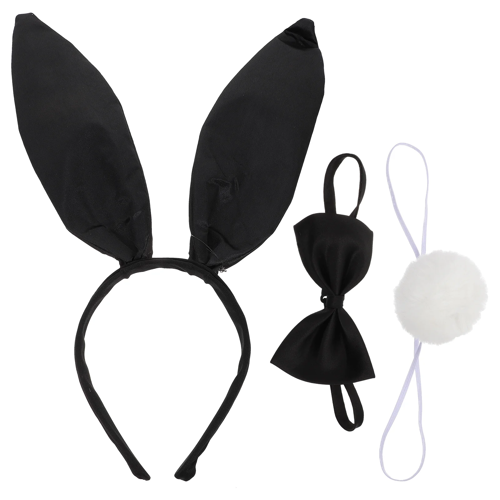

Adult Halloween Costume Bunny Ear Headband Interesting Prop Headgear Rabbit Tail Bow Tie Headdress Decor Accessory Miss