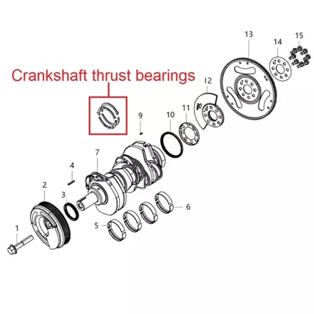 4 шт. упорный подшипник коленчатого вала для Jeep Grand Cherokee WK 3.0L 2011-2021 номер детали: