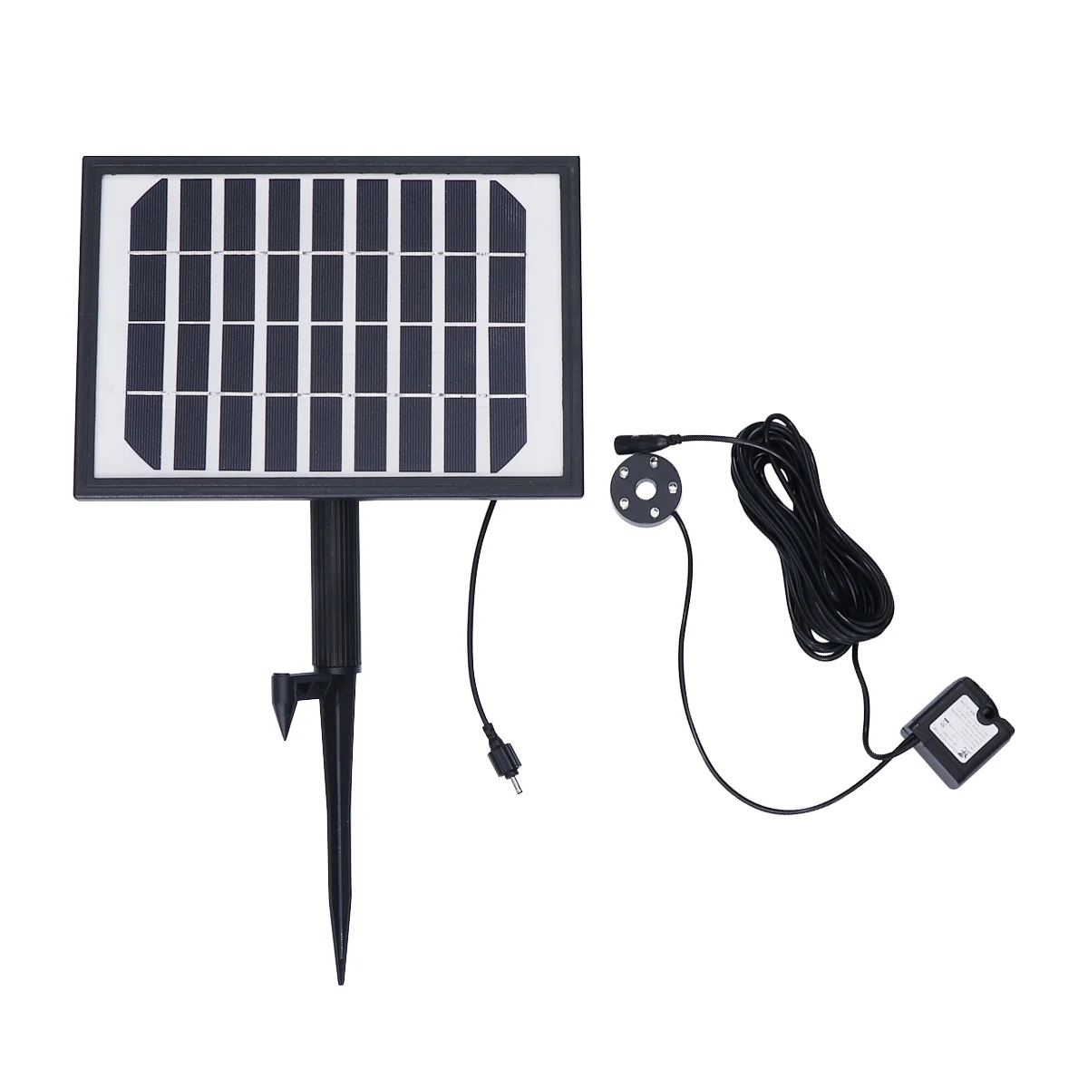 

1Pc 5W 7.4V 2400mA LED Solar Powered Fountain Pump Water Jet Pump with Storage Battery(Black)