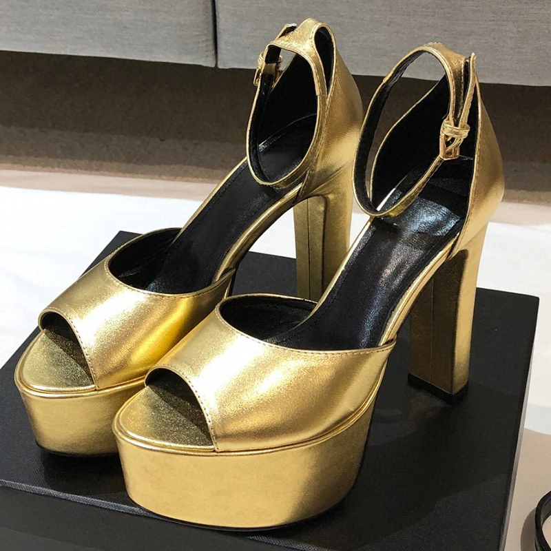 

Женские босоножки на высоком каблуке, туфли из натуральной кожи с круглым носком, лето 2023