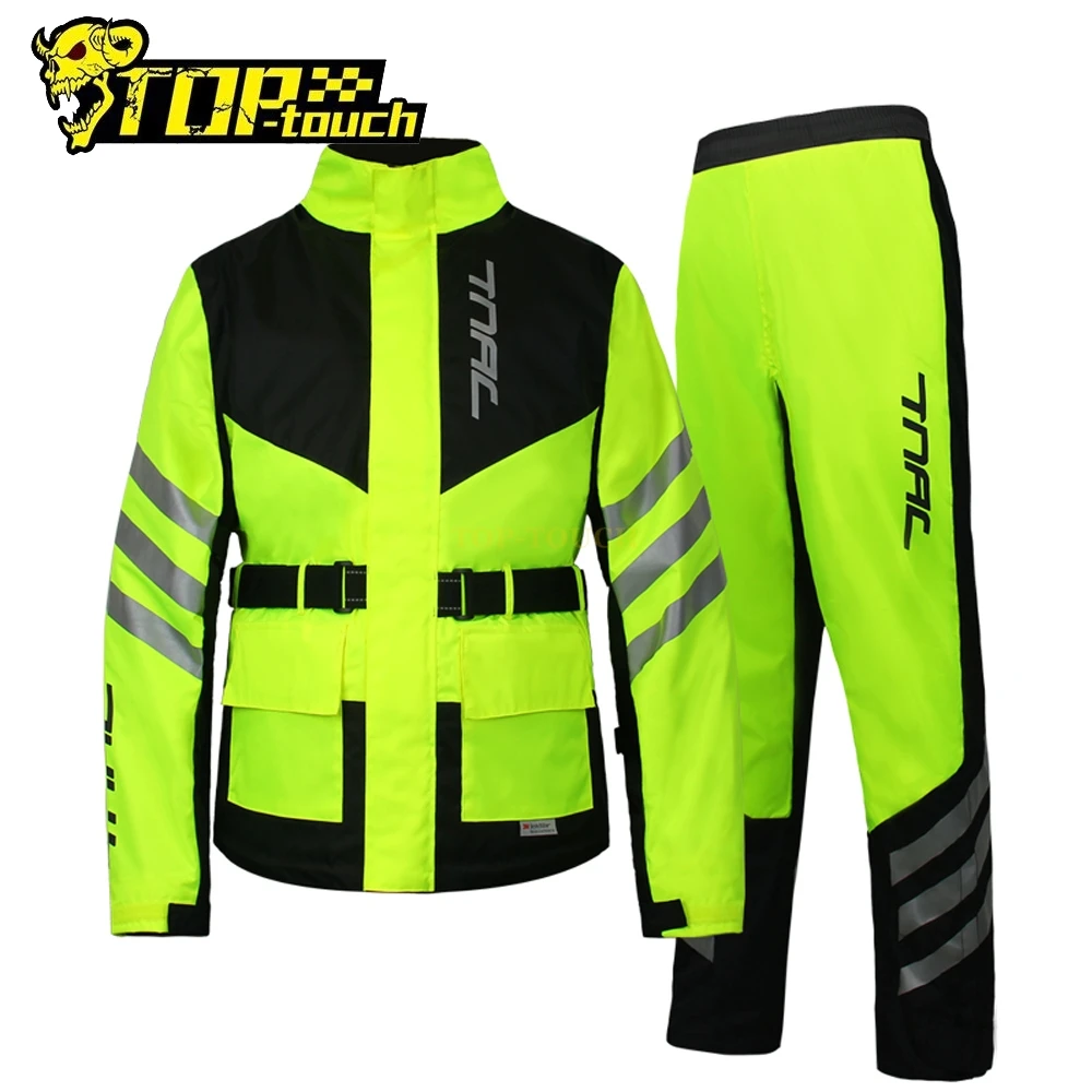 Man Motorcycle Raincoat Reflective Men's Raincoat Waterproof Motocross Suit Waterproof Motorcycle Rain Jacket Split Rain Cloth