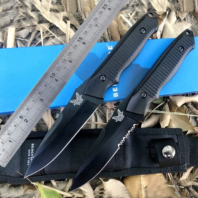 

Outdoor High Quality BENCHMADE 140BK Hunting Tactics Straight Knife Self-defense Small Knives Camping Pocket EDC Tools