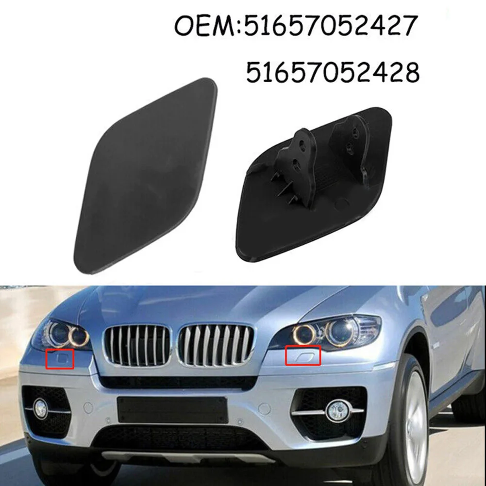 

2pcs Car Front Headlight Washer Nozzle Cover For BMW X6 E70 E71 08-14 51657052427 Headlamp Washer Cover Cap Accessories