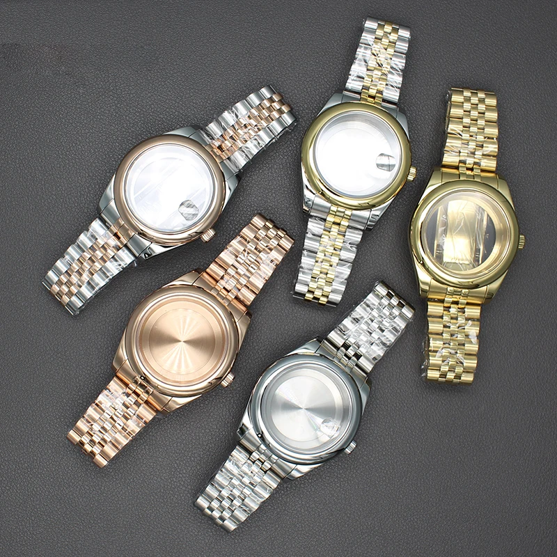 

40mm 36mm Men's Watch Cases Watchband Parts Sapphire Crystal Glass For Seiko nh34 nh35 nh36,38 Miyota 8215 Movement 28.5mm Dial
