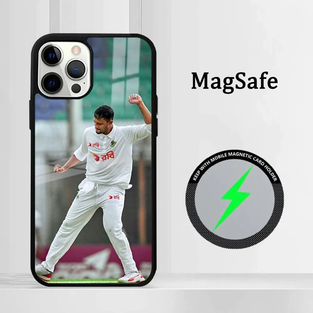 Чехол для телефона Cricketer Shakib Al Hasan iPhone 16 15 14 13 12 11 Pro Max Plus Mini Magsafe Mirror беспроводной