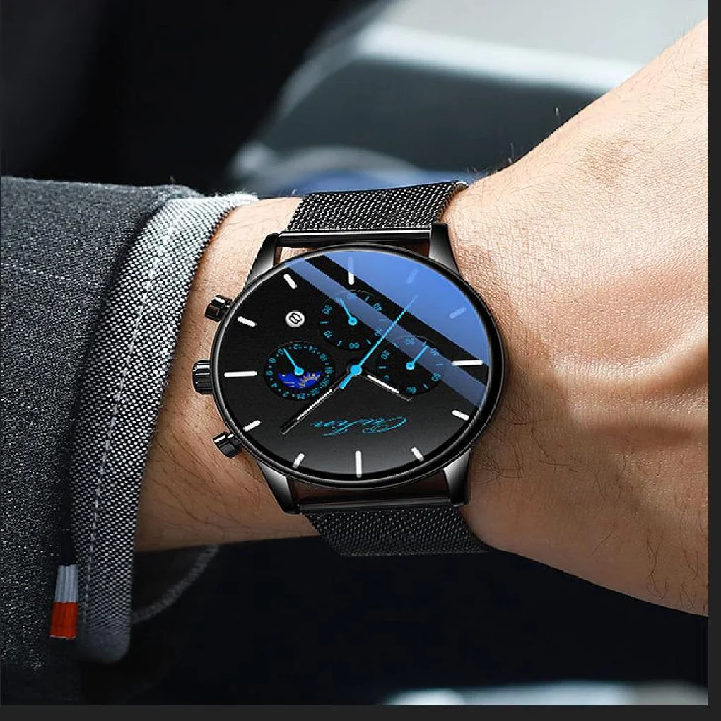 

Брендовые Роскошные модные кварцевые часы, трендовые водонепроницаемые светящиеся спортивные часы для мужчин, простые повседневные наруч...