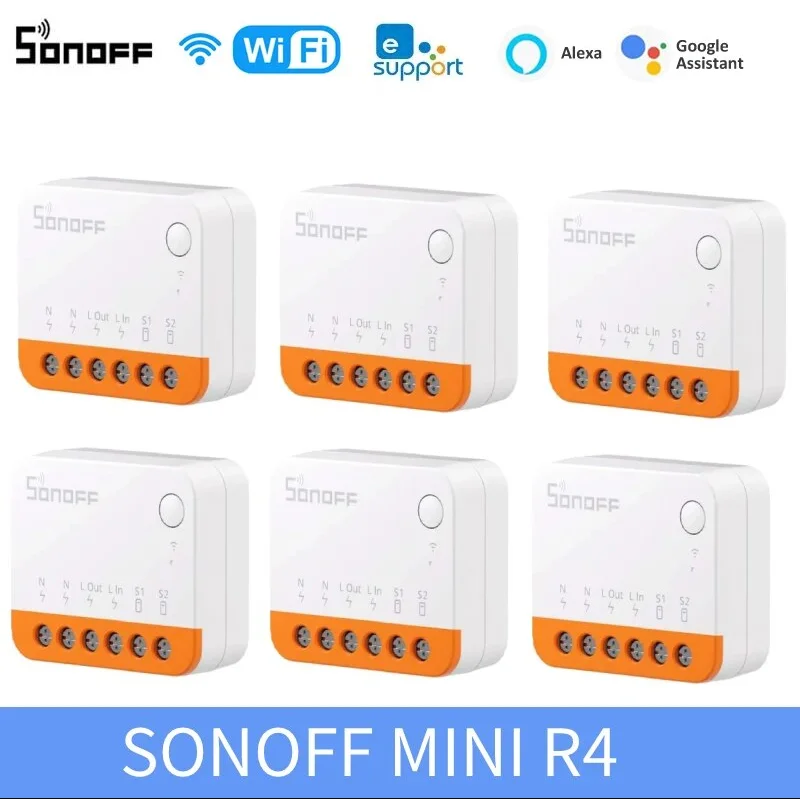 SONOFF MINI R4 Wifi Switch Module Wi-Fi 2 Way Smart Home Relay Voice Remote Control Alexa Google Alice
