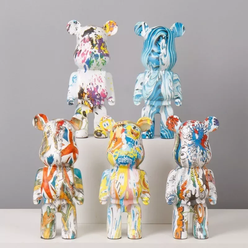 

NEW IN 28cm Resin Bearbricking 400% Violent Bear Ornament Sculpture Statue Creative Cartoon Children Gift Home Decoration Living