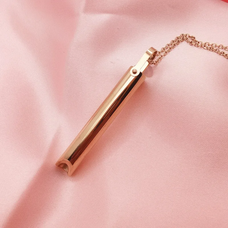 Stainless Steel Anxiety Whistle Necklace for Women Mindful Meditation Breathing Stress Relief Breathwork Tool Jewelry |