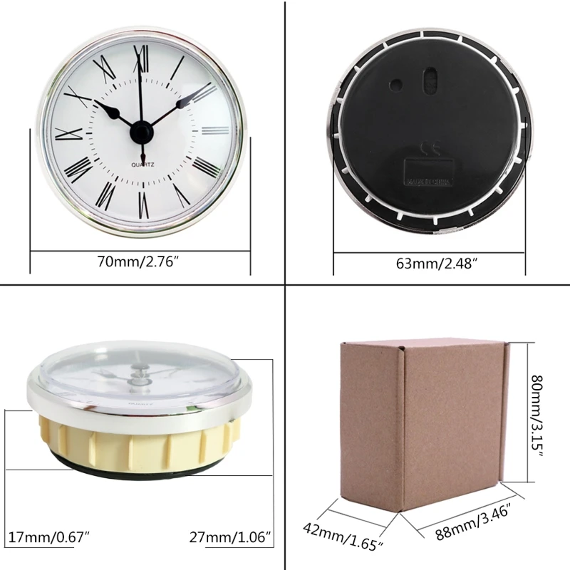 Вставка для кварцевых часов размером 2 8 дюйма/70 мм фиксированная резиновым