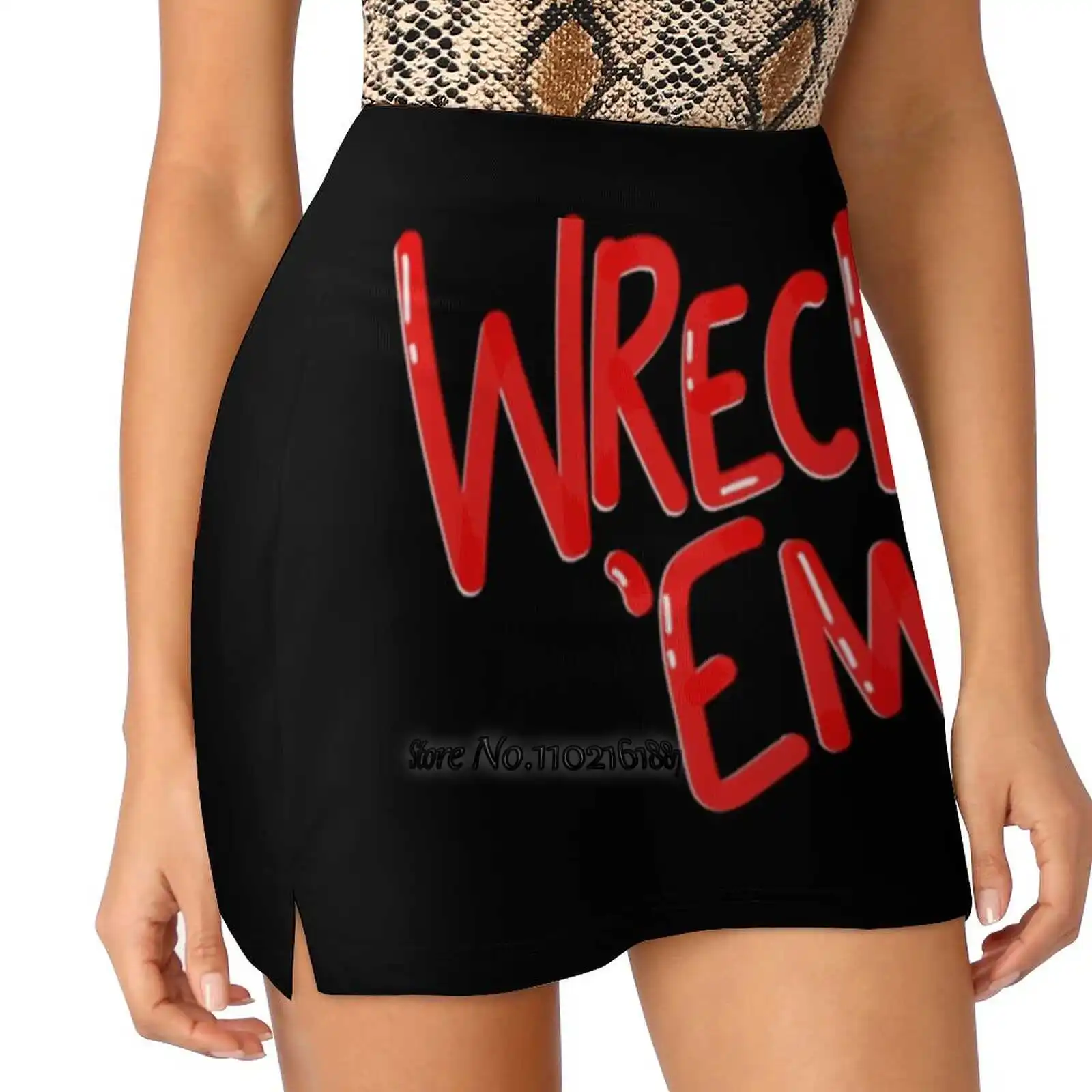 

Wreck Em S-4Xl Tennis Skirts Golf Fitness Athletic Shorts Skirt With Phone Pocket Texas Tech Wreck Em Lubbock Texas Ttu Raiders