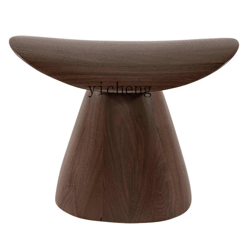 

ZC Black Walnut Bench Living Room Bedroom Small Stool Creative Makeup Stool Household Low Stool Solid Wood Shoe Changing Stool
