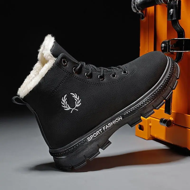 Winter New Outdoor Sports Shoes Plus Velvet Thick Non-slip Snow Boots High Top All-match Warm Comfortable Casual Shoes for Men