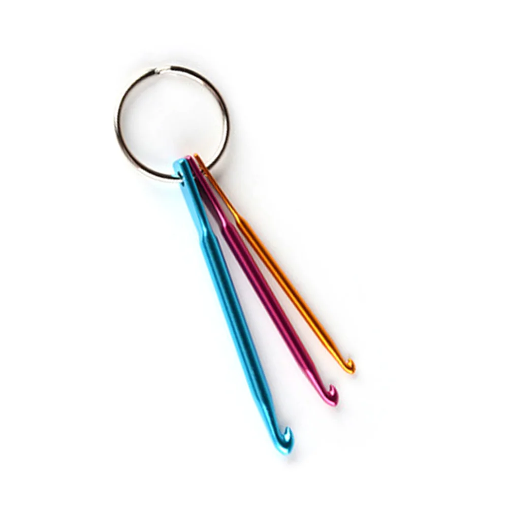 

Crochet Hooksset Knitting Supplies Hook Key Ring Aluminum Mini Afghan Handle Plated Straight