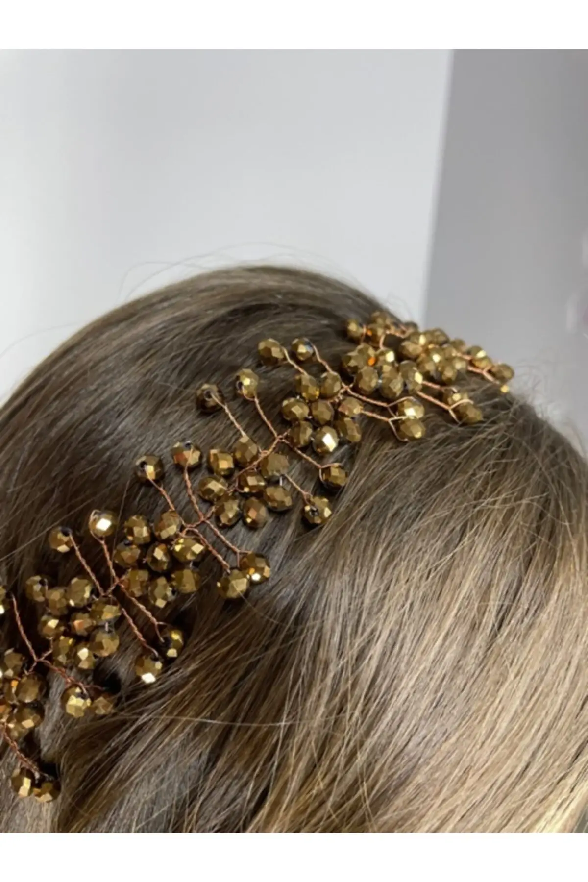 

Bridal Accessories Crystal Beaded Gold Helen Crown Bridal Crown Wedding Handmade For Bride And Bridesmaids