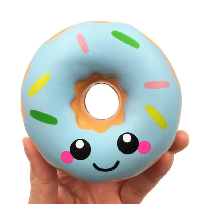 Simulation Donuts Phone Straps Cartoon Smile Face Squishy Slow Rising Anti-strss Photo Props Squeeze Squishy Gift 10*4 CM images - 6
