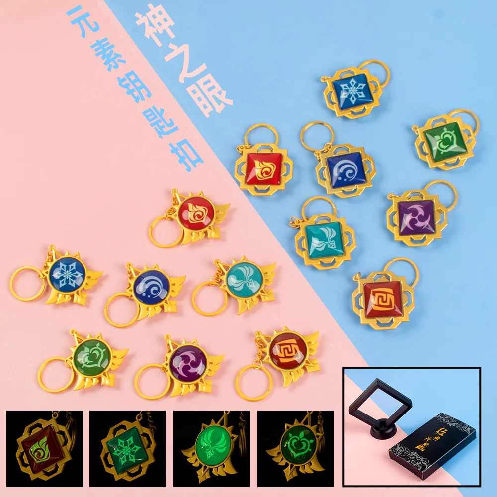 

Аниме брелок Genshin Impact, светящийся модный брелок для сумки, украшение для ключей, светящийся в темноте, аниме брелок для женщин и мужчин, 1 шт.