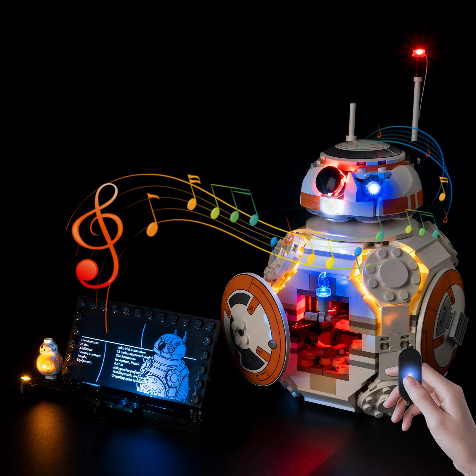 Фото Набор светодиодного освещения, подходящий для LEGO BB-8 ™   Астромеханический дроид 75452 №3