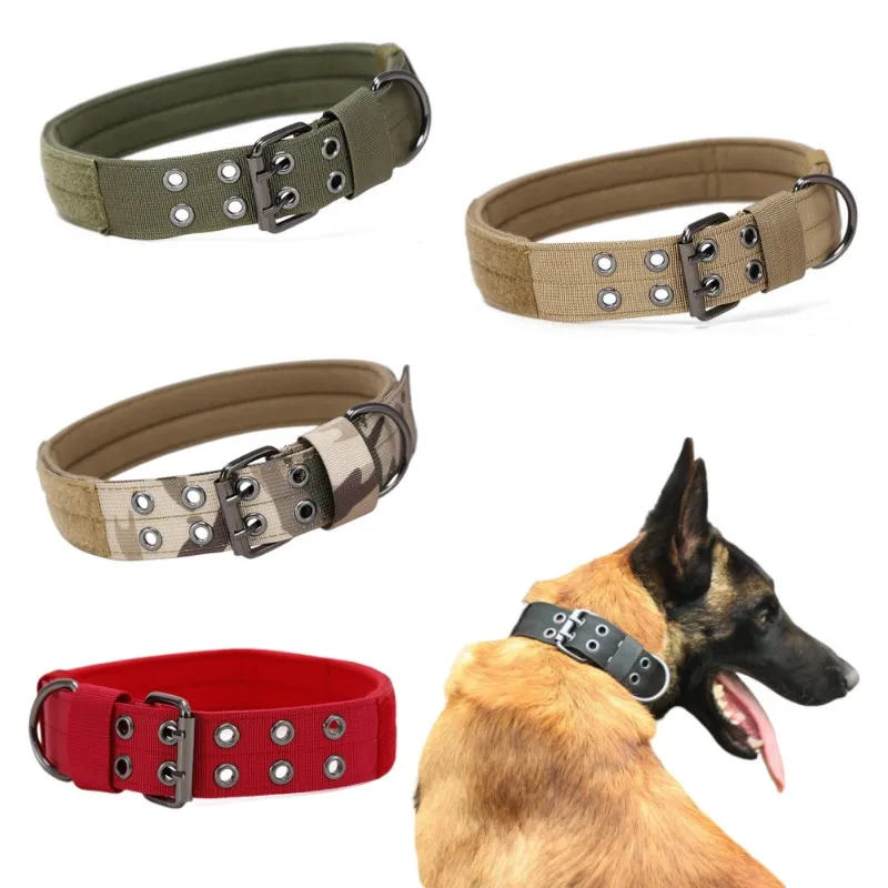 

Durable Tactical Dogs Collar Leash Set Adjustable Military Pets Collars German Shepherd Training Medium Large Dog Accessories