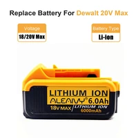 18v20v 6 0ah max xr battery power tool replacement for dewalt dcb184 dcb181 dcb182 dcb200 18volt dewalt 20v lithium batteries