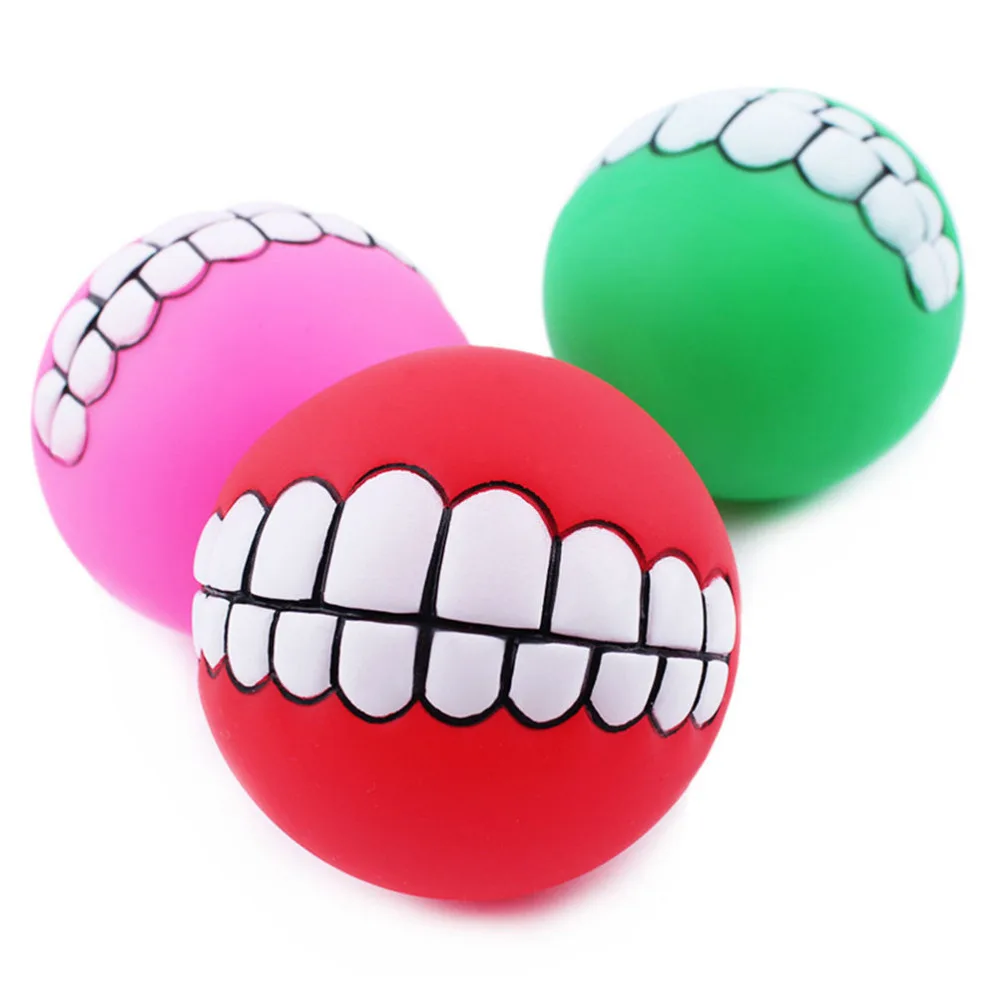 

Funny Pets Dog Puppy Cat Ball Teeth Chew Toys Dogs Toys Squeaking Pet Supplies Petshop Play Popular Toys For Small Large Dogs
