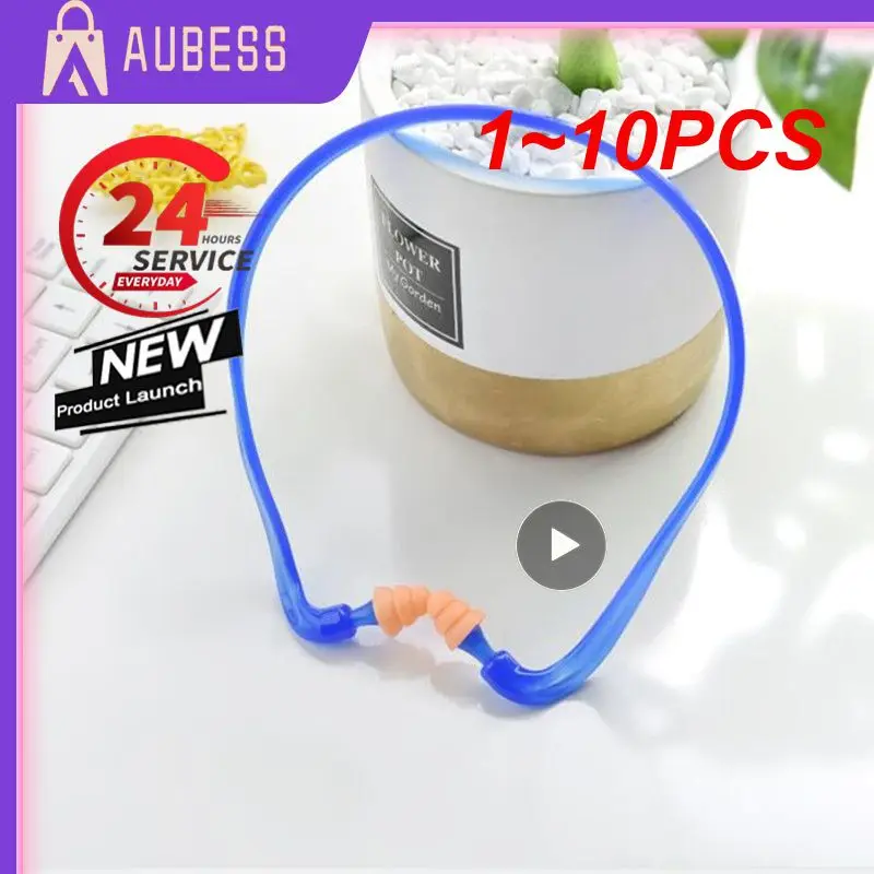 

1~10PCS Swim Reusable Hearing Protection Noise Reduction Earplugs Earmuff Silicone Corded Ear Plugs Ears Protector