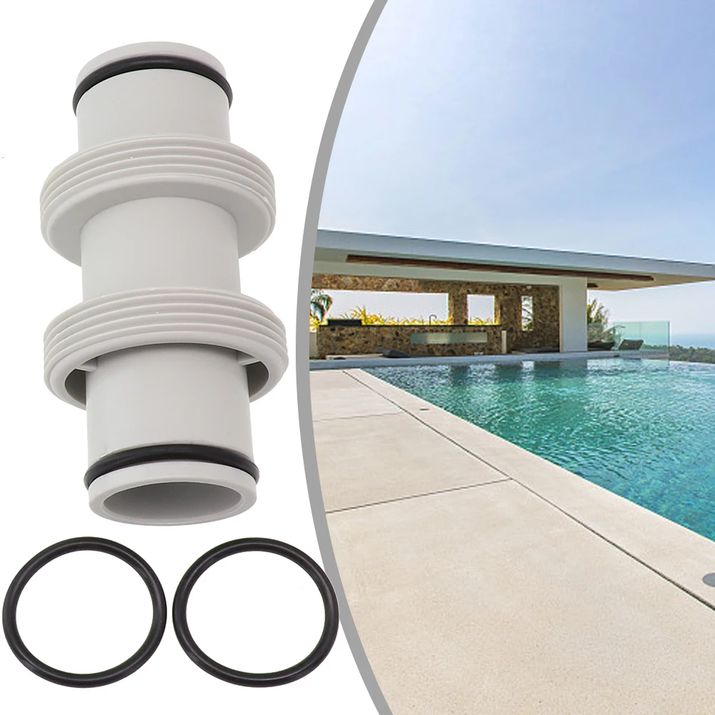 

2pcs Hose Adapter For Split Plunger Valve 1.5in Straight Connector Rubber O Rings Prevent Sun Snow Rain UV Resistance Pool Parts