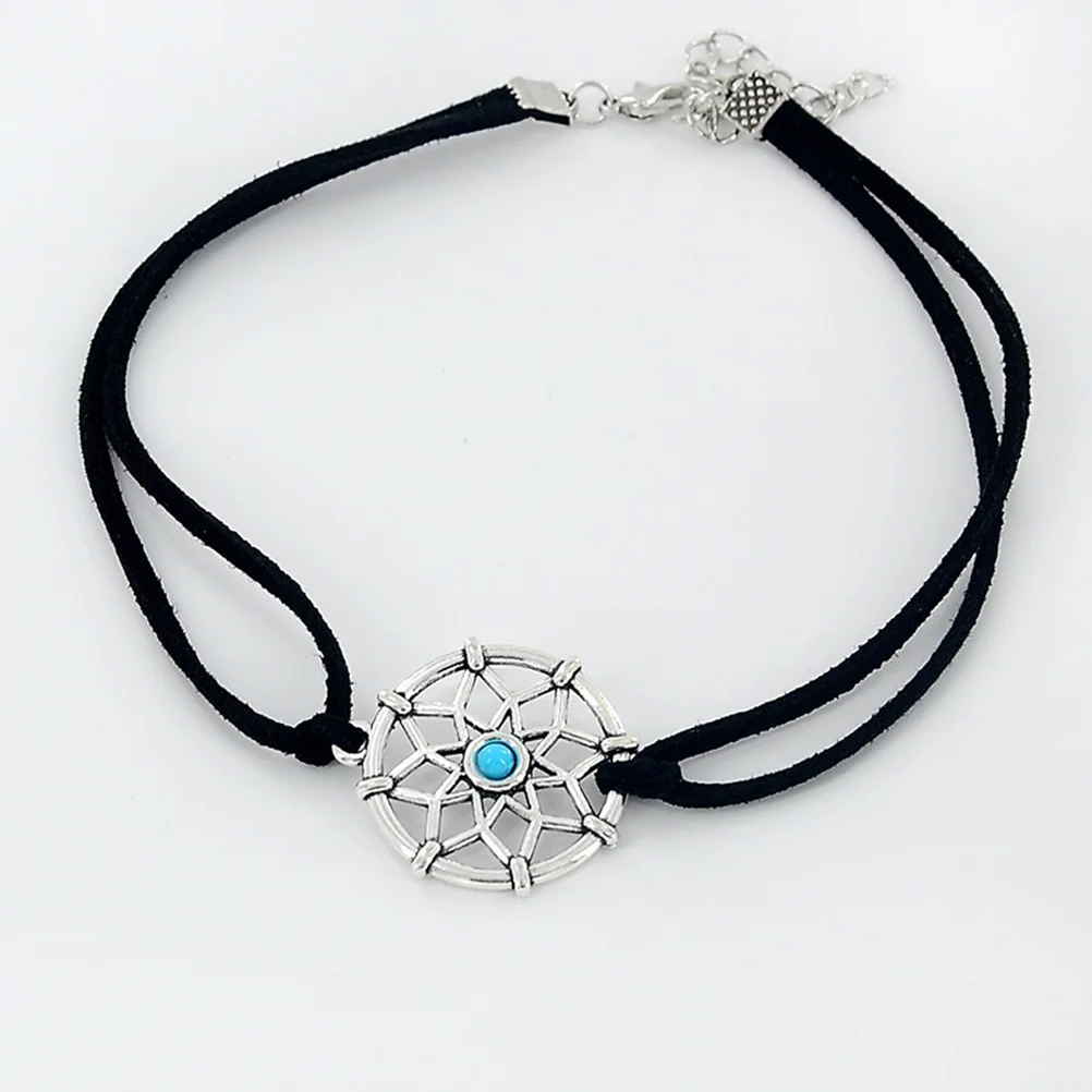 

Fashion Suede Double Layer Chakra Choker Necklace for Girls
