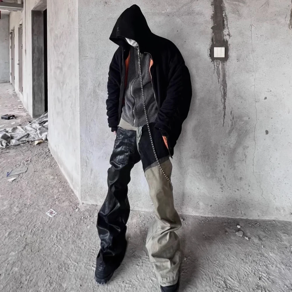 Мужские повседневные джинсы-карго из масляного вощеного хлопка мужская одежда с