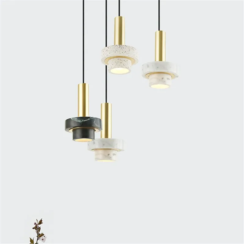

Marble pendant light Nordic Bedroom Bedside minimalist potlight Led Bar Restaurant Stone dining room light fixtures