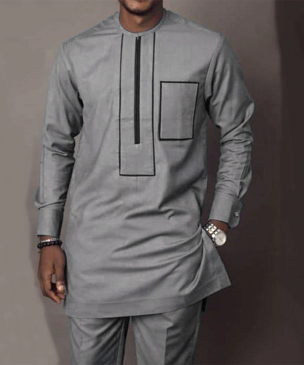 Костюм в африканском стиле мужской из двух предметов топ с длинными рукавами