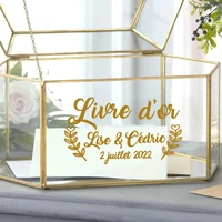 livre dor wedding custom name decals guest book signature stickers vinyl personalized gifts cards box decor murals hw023
