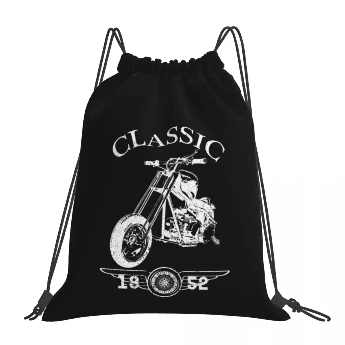 

Классические мотоциклетные рюкзаки, повседневные Портативные Сумки на шнурке, Сумка с карманами для хранения, сумки для книг для путешествий и школы
